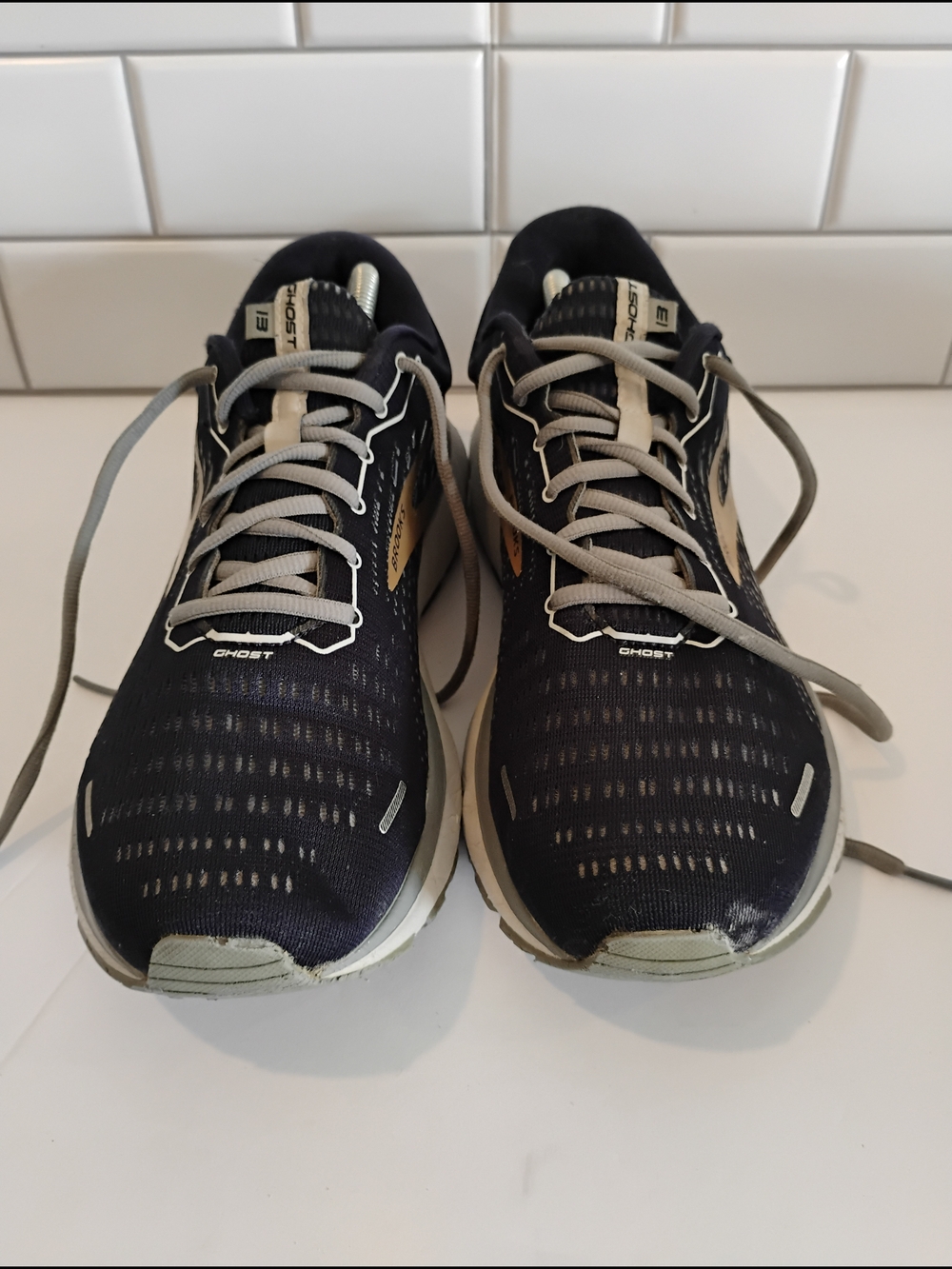 Brooks Ghost 13 Men's Running Shoes Peacoat/Grey/Gold Size 12 - Picture 3 of 7